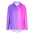thumbnail image 4 of Women`s Soft Light Smooth Reverse Long Sleeve Polyester,Spandex Blouse(Purple,XL), 4 of 4