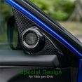 thumbnail image 3 of Fauful For 2016-2021 Honda Civic Interior Door Stereo Speaker Cover Carbon Fiber Style, 3 of 5