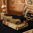 thumbnail image 5 of meiyoeat Safari Animal Bear Zipper Twin Comforter Sets with Fitted Sheet and 2 Pillowcases For Kids,Vintage Farmhouse Lodge Zipper Bedding Set For Boys,Black Reversible,4-Piece, 5 of 7