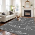 thumbnail image 3 of Abstracts Lines Washable Living Room Rugs 5'x7', Vintage Leaf Vines Gray Country Farmhouse Low Pile Throw Large Area Rugs Non-Slip Sturdy Edge Binding Carpet for Dining Room Bedside Kitchen, 3 of 9