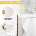 thumbnail image 3 of No Hook Farmhouse Yellow Brown Shower Curtain with Snap in Liner Set, Vintage Wooden Striped Waterproof Fabric Bathroom Curtains with See Through Top Window, Hotel Style Stall 54 x 78 Inch, 3 of 9