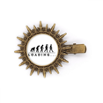 thumbnail image 1 of Ape Monkey Human Evolutionary Civilization Hairpin Sun Headwear Retro Metal Clips Pin, 1 of 3