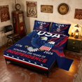 thumbnail image 2 of Manfei Patriotic Eagle USA Flag Bed Sheets, 1776-2026 Independence Day Full Size Sheets, Navy Blue, Navy Reversible 4-Piece (1 Flat Sheet, 1 Fitted Sheet and 2 Pillowcases), 2 of 6