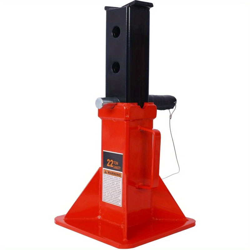 Zateety Heavy Duty Pin Type Professional Car Jack Stand with Lock, 22 Ton (44, 000 lb) Capacity, Red, 1 Pair