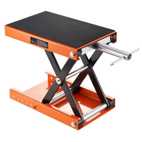 Motorcycle Lift 1100 lbs. Motorcycle Scissor Lift Jack with Wide Deck and Safety Pin 3.7 in.-13.8 in. Center Hoist Crank