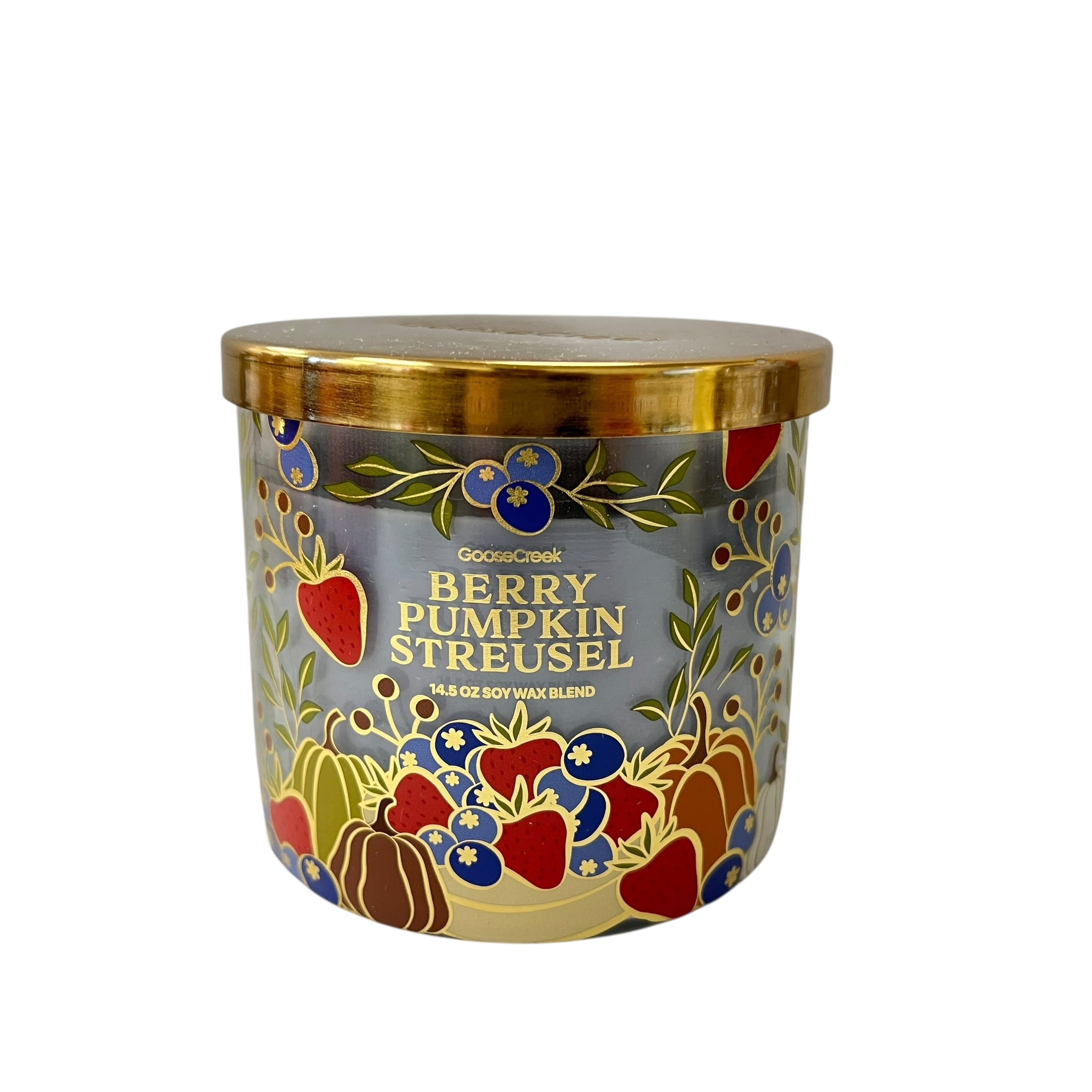 Goose Creek Blueberry Pumpkin Streusel Scented 3 Wick Candle 14.5 oz