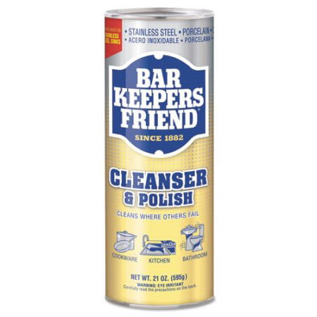 Bar Keepers Friend All-Purpose Cleaner, Stain Remover and Polish, Powder, (Glass Pro Bartender's Best Friend)