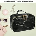 thumbnail image 5 of Unique Bargains Makeup Bag Marble Cosmetic Travel Bag Make Up Brush Organizer Bag Storage for Women Black 8"x5"x4", 5 of 7
