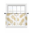 thumbnail image 2 of Sheer Curtains 54 Inches Long 2 Panels, Summer Pineapple Fruit Seamless Rod Pocket Curtain Voile Draperies, Gold Light Filtering Window Treatment for Living Room Kitchen Bedroom, 2 of 8