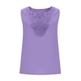 thumbnail image 5 of LEKWK Tank Tops for Women V Neck Sleeveless Cotton Linen Shirts Loose Fit Casual Lace Boho Blouses Summer Fashion Beach Vacation Outfits, 5 of 8