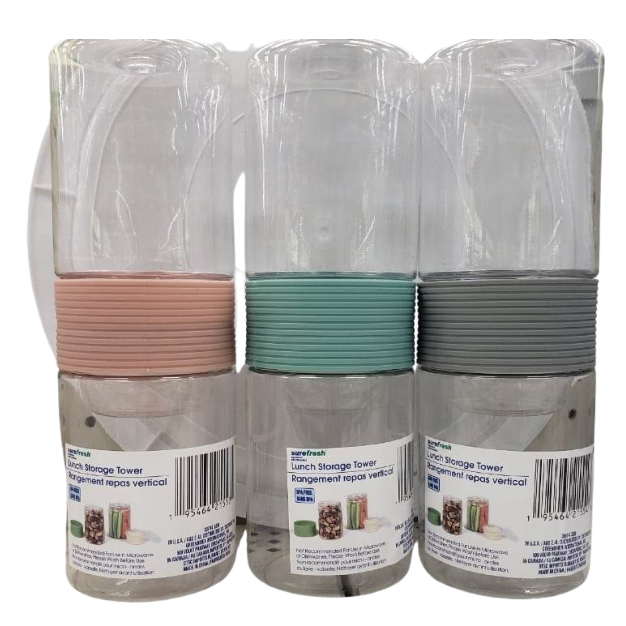 Lunch Storage Tower Plastic Food Containers with Lids Stackable