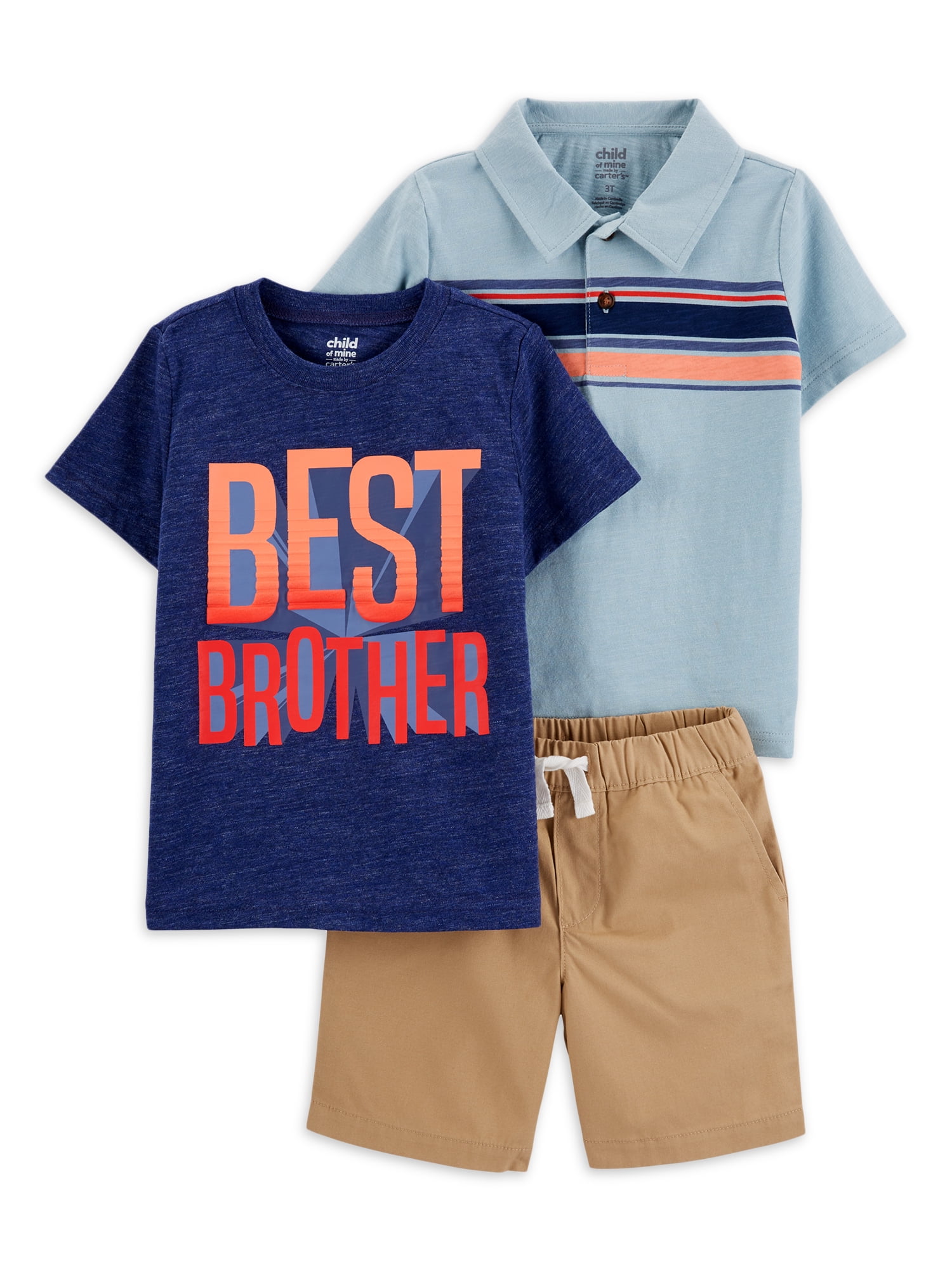 New Carter's Baby/Toddler Boys' 2-Pc Shirt & Joggers or Polo/Tee Pant Set 