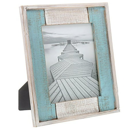 Distressed White Carved Wood - Barnyard Designs Rustic Distressed Picture Frame, 8