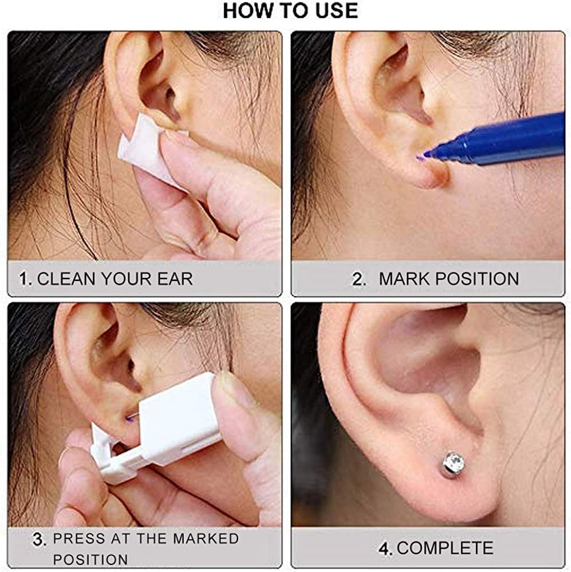 Ear Piercing Gun - Silmy 6 Pack Ear Piercing Kit Disposable Self Ear Piercing Gun with Ear Stud and Clean Tool Pierce Kit Tool for Nose Studs Cartilage Tragus Helix Piercing Gun By PULMCheerger
