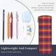 thumbnail image 3 of Disketp Orange and Purple Plaid Estuche Organizador de Lápices de Cuero, Estuche de Oficina con Cremallera para Bolígrafo y Lápiz, 3 of 6