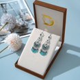 thumbnail image 3 of Pendientes de borlas de diamantes con estilo retro creativo y personalidad, pendientes de moda con forma de media luna, 3 of 5