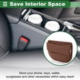thumbnail image 4 of Unique Bargains Universal Car Seat Gap Filler Front Seat Gap Filler Car Seat Gap Organizer Car Storage Accessories for Key, Coin, Card, Phone, Leather, Brown, 4 of 6