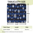 thumbnail image 2 of Blue Christmas Snowflake Pattern Square Fitted Tablecloth with Elastic Edge,Square Table Cover,Washable Elastic Table Cover for Home Kitchen Party Decor 36"x36", 2 of 6