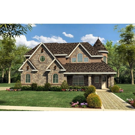 015-748: Castle Luxury 4 Bed, 4 Bath Luxury Home Plan, 5101 Sq Ft: Full Blueprints with License to Build by Home Plan Marketplace - Lesuto