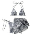 thumbnail image 2 of Womens Swimsuits Tie Dye Print Spaghetti Strap Swimwears Sheer Sunscreen Poncho 3 Piece Bikinis Set Bathing Suits, 2 of 3