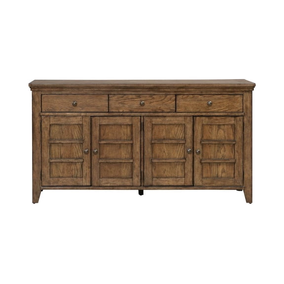 Liberty Furniture Carolina Park Server Cabinet for Dining Room Storage - Amber Brown