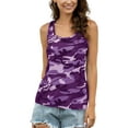 thumbnail image 2 of MAWCLOS Ladies Tank Tops Camouflage Vest Sleeveless T Shirts Basic Daily Wear Round Neck Blouse Purple 5XL, 2 of 6
