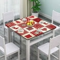 thumbnail image 2 of Card Table Size Tablecloths, Christmas Plaid Pattern Printed on Stain Resistant Polyester Table Cloth, for Holiday Family Banquet and Patio Use, Fit for 36" x 36"Square Table, 2 of 4