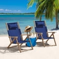 thumbnail image 2 of Lavish Home Weather-Resistant Folding Beach Chair with Carry Straps (Blue), 2 of 10