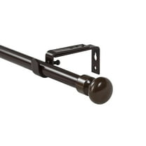 Urbanest Oval Designer Single Curtain Rod – Decorative Metal Finials, 5/8" Diamter Drapery Hardware Set Window Treatments, 84" to 120", Oil-rubbed Bronze (ORB)