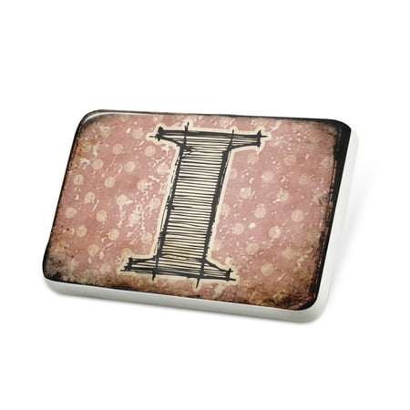 Porcelein Pin I Vintage characters, letter old rose Lapel Badge – NEONBLOND