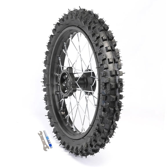 14" Front Rim Wheel Disc Brake 60/100-14 Dirt Bike Tire Tube Wheel 2.50-14 with 1.4x14 Rim & 12mm Bearing for Pit Bikes Apollo SSR 50cc 70cc 90cc 110cc 125cc XR CRF Dirt Pit Bike Taotao