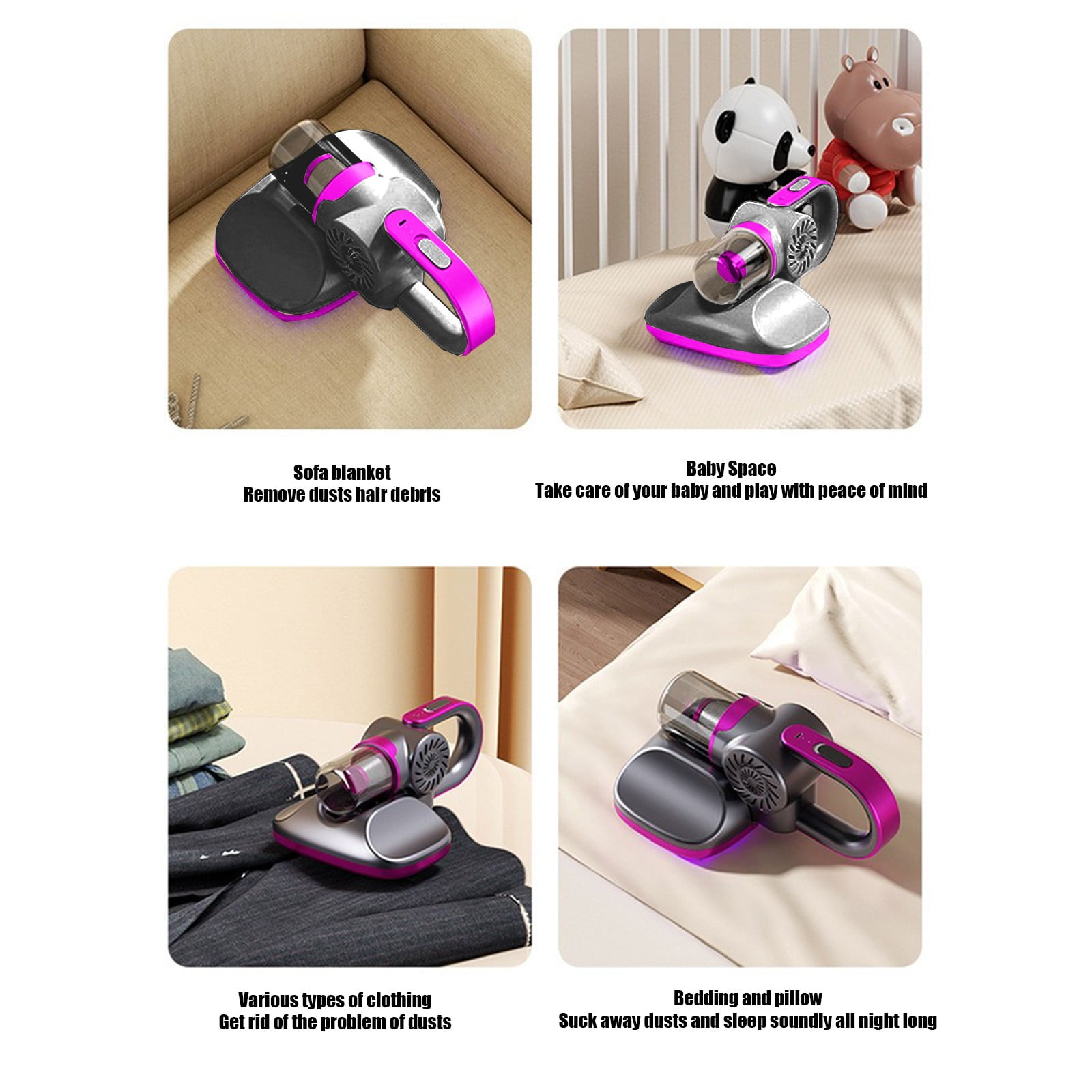 RBCKVXZ Cordless Vacuum Cleaner Rechargeable with 2000mAh Battery, 11000Pa Detachable Vacuum with Filter, Lightweight Portable Handheld Stick Vacuum for Carpet, Hard Floor, Pet Hair, Purple