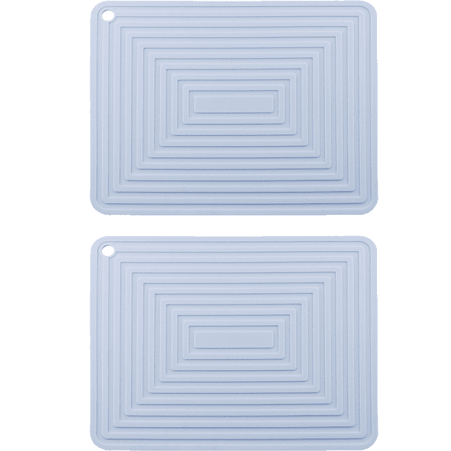 2 soportes de silicona para macetas, almohadilla aislante gruesa cuadrada, color azul claro Adepaton CPB-DE-LYY1747-7