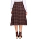thumbnail image 3 of Falda de cuadros para mujer INSPIRE CHIC, vintage, de cintura alta, con corte A, plisada, midi, con bolsillos, rosa oscuro S, 3 of 6