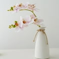 thumbnail image 2 of Artificial Silk Phalaenopsis Flowers Bundles Leaves Artificial Orchid Flowers Stem Plants in White Fake Butterfly Phalaenopsis Flowers for Home Wedding Party Décor, 2 of 7