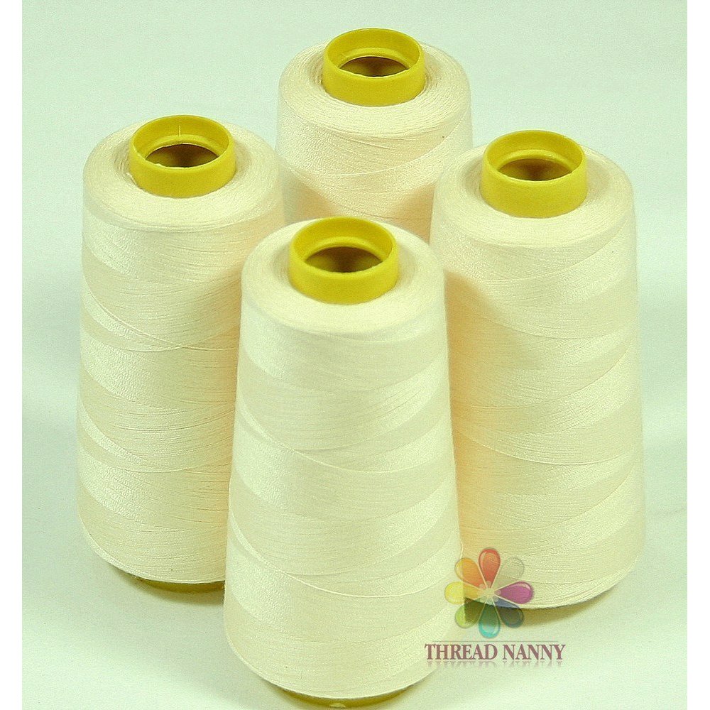 4 Large Cones (3000 Yards Each) of Polyester Threads for Sewing