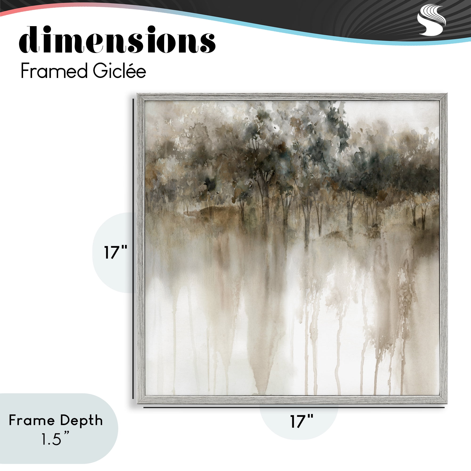 Stupell Industries Forest Edge Illusion Gray Framed Giclee Art, design by Carol Robinson