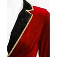 thumbnail image 6 of IEFIEL Womens Halloween Showman Costume Tailcoat Circus Ringmaster Velvet Tuxedo Jacket A Red S, 6 of 7