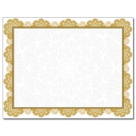 Gold Medallion Laser & Inkjet Certificate Border Paper, 100 Sheets