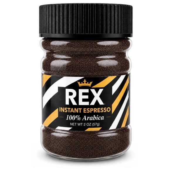 Rex Coffee Premium Instant Espresso, Dark Roast Arabica, 2 oz