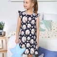 thumbnail image 4 of Fotbe Cute Basebal Vestido de Dormir para Niñas de 3 a 10 Años, Mangas Cortas, Estilo Princesa, Pijama Camisón con Mangas Voladas-X-Large, 4 of 6
