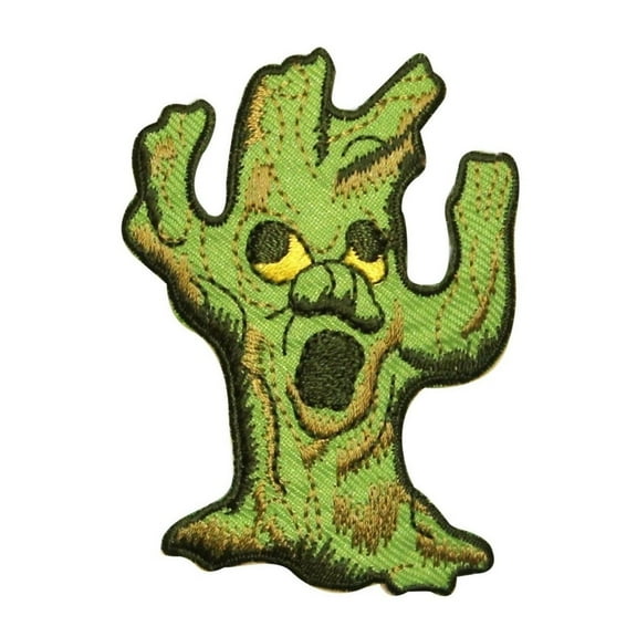 ID 0866 Scary Tree Patch Halloween Haunted Forest Embroidered Iron On Applique