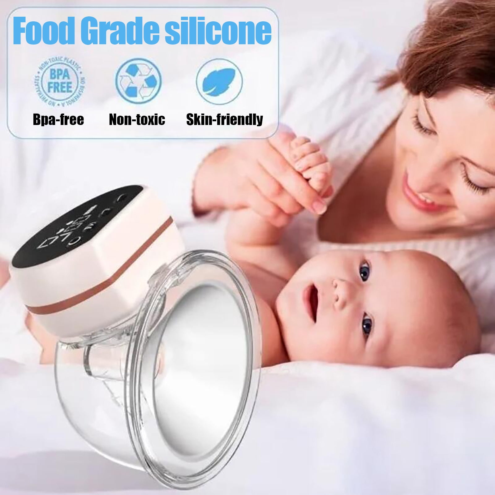 MEUDQU Hands Free Portable Breast Pump - Portable Electric Breast Pump With 3 Modes And 9 Level for Kitchen