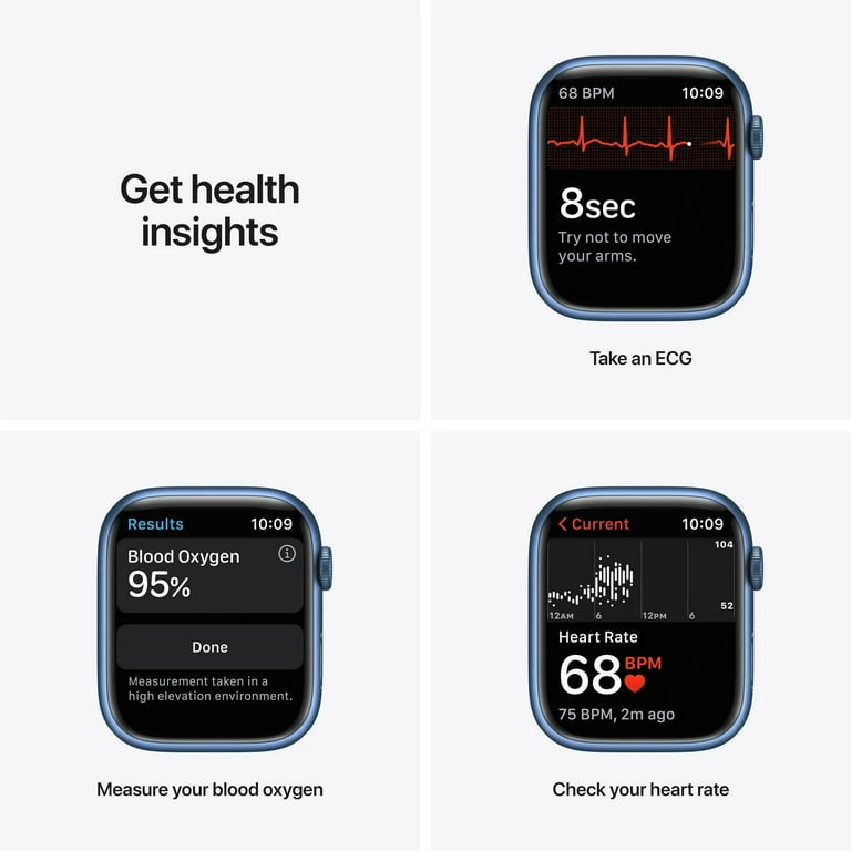 Restored Apple Watch Series 7 (GPS, 45 mm) Blue Aluminum Restored Apple Watch Series 7 (GPS, 45 mm) Blue Aluminum
