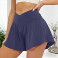 thumbnail image 2 of KPOPLK Womens Running Shorts with Liner Womens Summer Butterfly Athletic Shorts Quick Dry Shorts with Pockets for Walking Gym Hiking Size S,Navy, 2 of 5