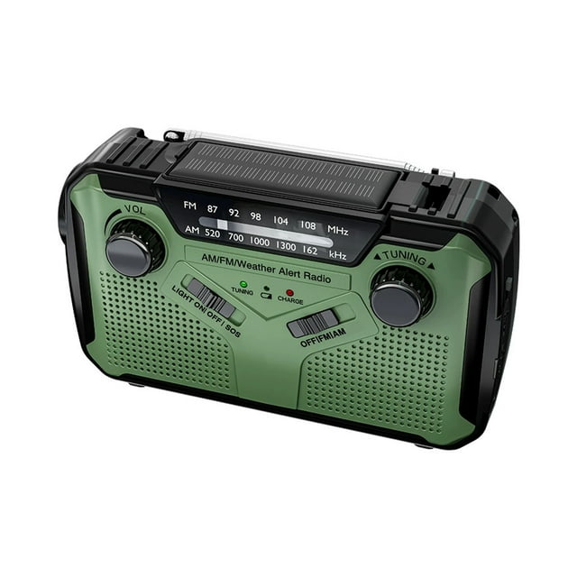 serony AM/FM Portable Crank Radio For Mobile this multi-functional outdoor SOS Phone Charging Solar Powered Hand Cranked Radio NOAA Emergency