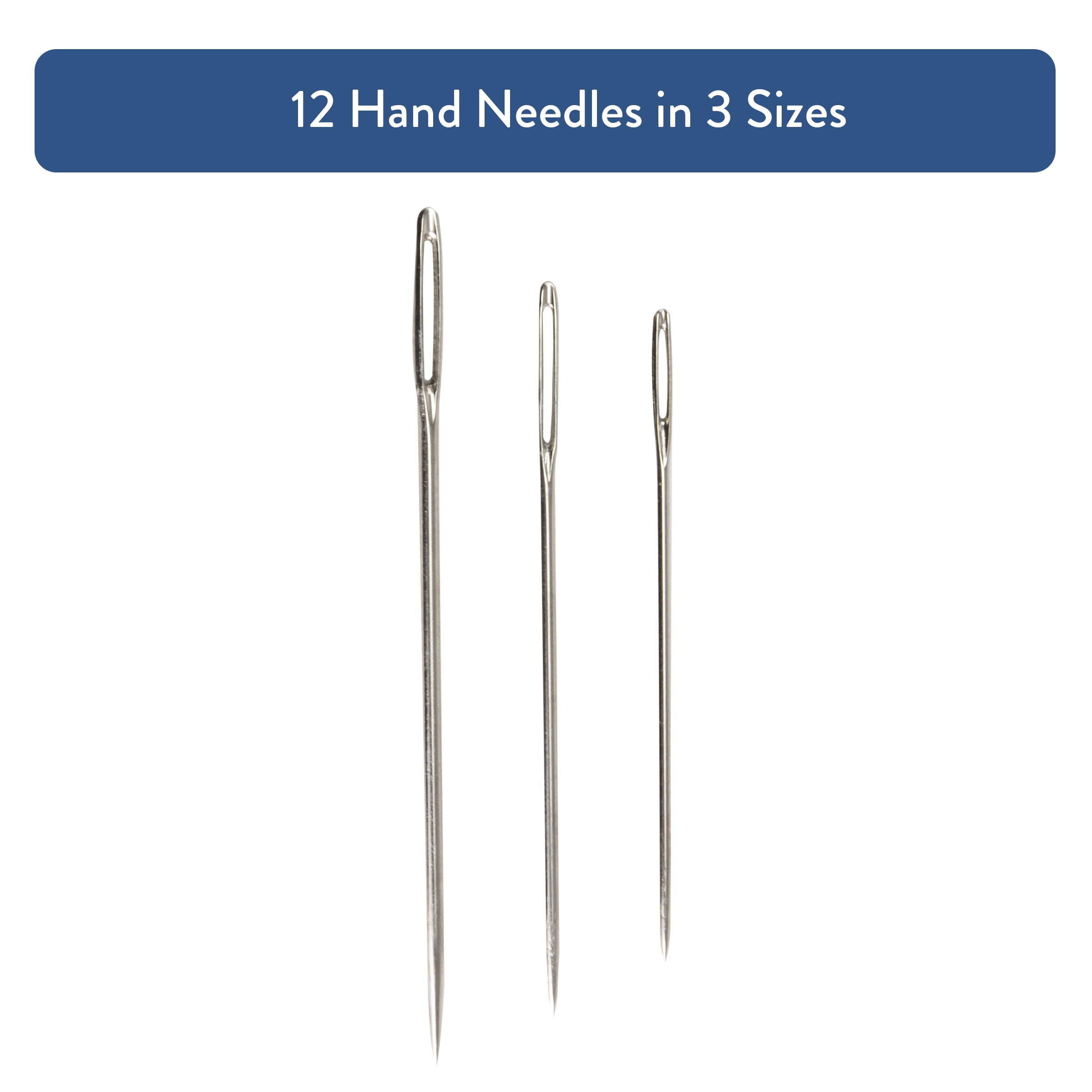 Hello Hobby Large Eye Hand-Sewing Needles with Decorative Magnet, Assorted Sizes, 12 Pieces