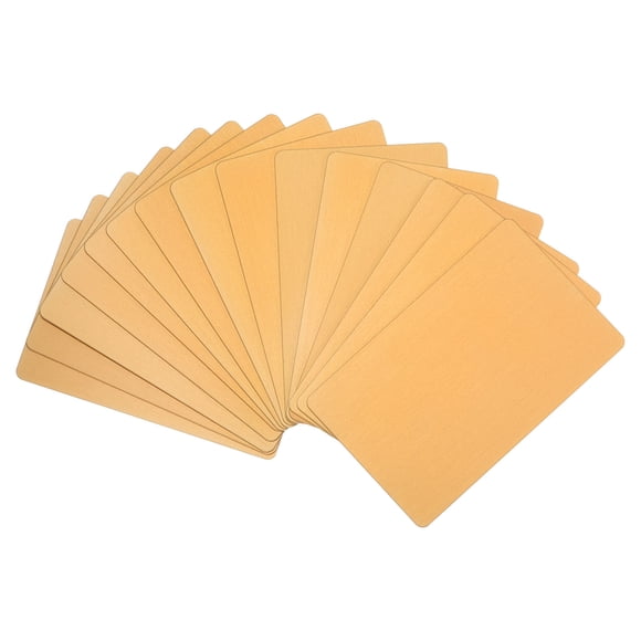 Unique Bargains Anodized Aluminum Business Card 0.8mm Thick Laser Engrave Metal Name Card Blanks Gold 15 Pack