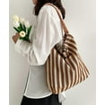 thumbnail image 3 of Kukuzhu Canvas Hobo Bag Tote Bag Women Large Stripe Shoulder Bag Chic Crossbody Bag, 3 of 7