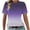 Purple B, variant on Asxite Womens Tops Short Sleeve Trendy Gradient Round Neck Casual Loose and Breathable Blouse